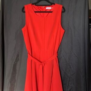 Calvin Klein Vibrant Red Midi Dress